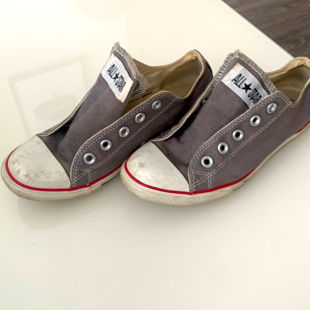 Converse grey sneakers laces not included